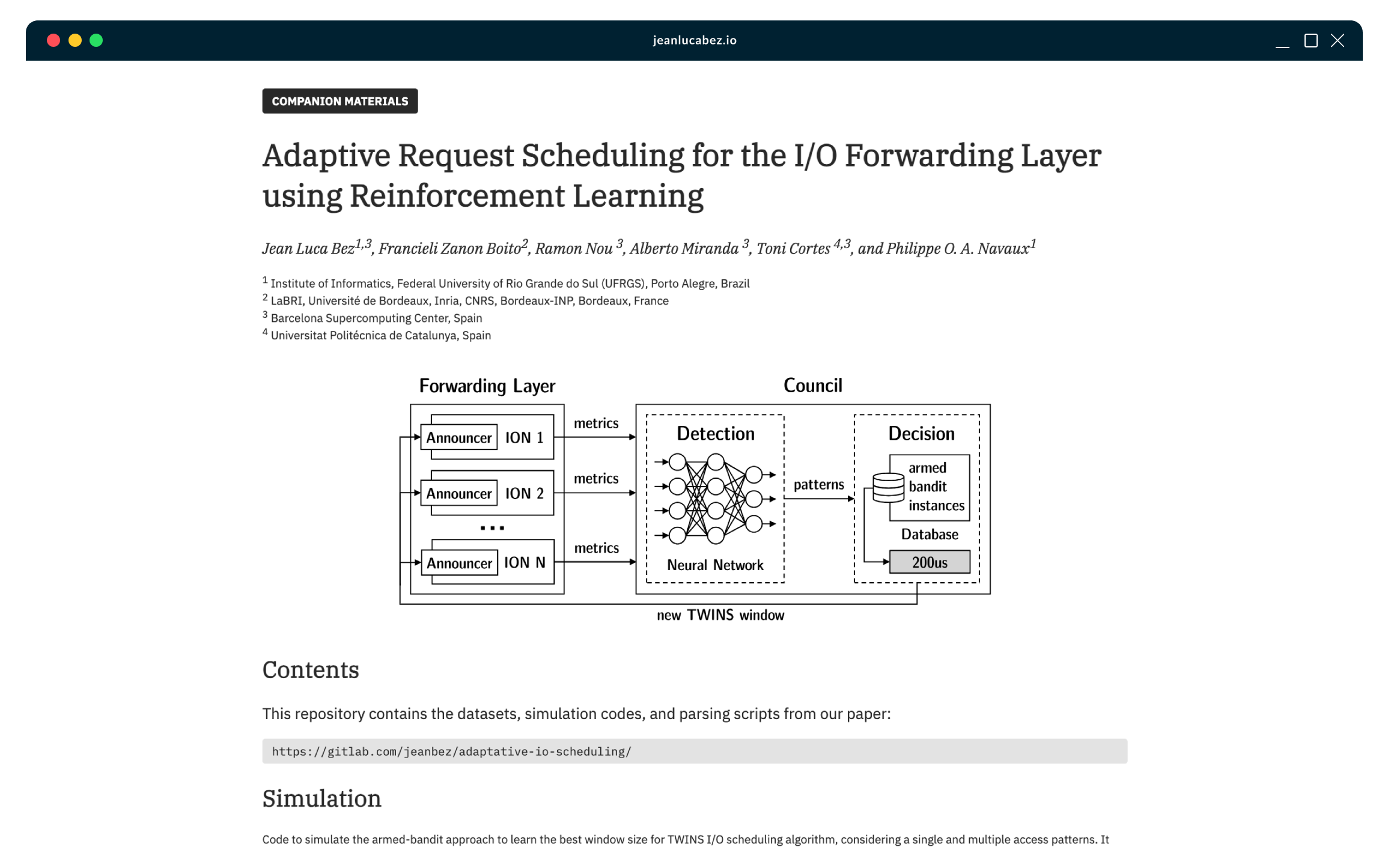 Adaptative I/O Request Scheduling